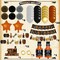 Whiskey Birthday Party Decorations for Men, Aged to Perfection Party Supplies including Whiskey Birthday Banner, Cake Toppers, Whiskey Foil Balloons, Tissue Paper Flowers (brown)